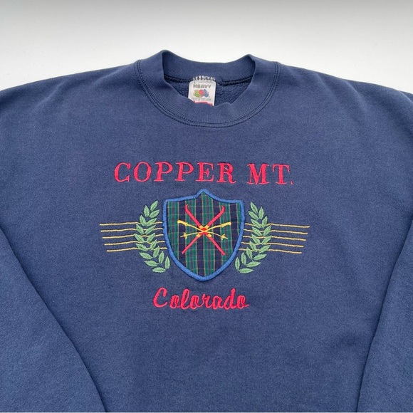 VTG 90s Crewneck Sweatshirt "Copper Mt Colorado" Graphic Unisex Adult Large - Picture 4 of 9